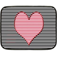 Heart Stripes Symbol Striped Double Sided Fleece Blanket (mini) 