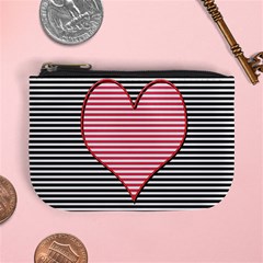 Heart Stripes Symbol Striped Mini Coin Purse by HermanTelo