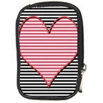 Heart Stripes Symbol Striped Compact Camera Leather Case Front