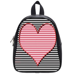 Heart Stripes Symbol Striped School Bag (small)