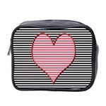 Heart Stripes Symbol Striped Mini Toiletries Bag (Two Sides) Front