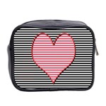 Heart Stripes Symbol Striped Mini Toiletries Bag (Two Sides) Back