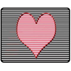 Heart Stripes Symbol Striped Fleece Blanket (medium) 