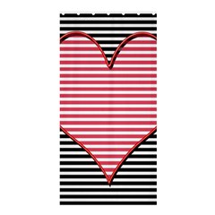 Heart Stripes Symbol Striped Shower Curtain 36  X 72  (stall) 