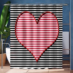 Heart Stripes Symbol Striped Shower Curtain 60  X 72  (medium)  by HermanTelo