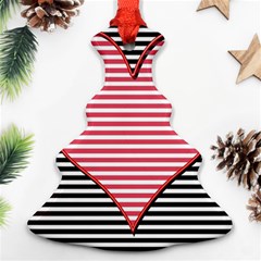 Heart Stripes Symbol Striped Christmas Tree Ornament (two Sides)