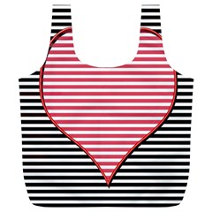 Heart Stripes Symbol Striped Full Print Recycle Bag (xl)