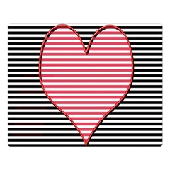 Heart Stripes Symbol Striped Double Sided Flano Blanket (large) 