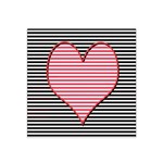 Heart Stripes Symbol Striped Satin Bandana Scarf Front