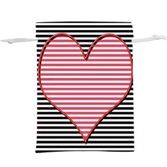 Heart Stripes Symbol Striped  Lightweight Drawstring Pouch (xl)