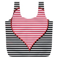 Heart Stripes Symbol Striped Full Print Recycle Bag (xxl)