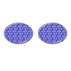 Pattern Texture Feet Dog Blue Cufflinks (oval)