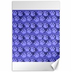 Pattern Texture Feet Dog Blue Canvas 12  x 18  11.88 x17.36  Canvas - 1