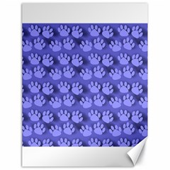 Pattern Texture Feet Dog Blue Canvas 18  X 24 