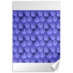 Pattern Texture Feet Dog Blue Canvas 20  X 30 