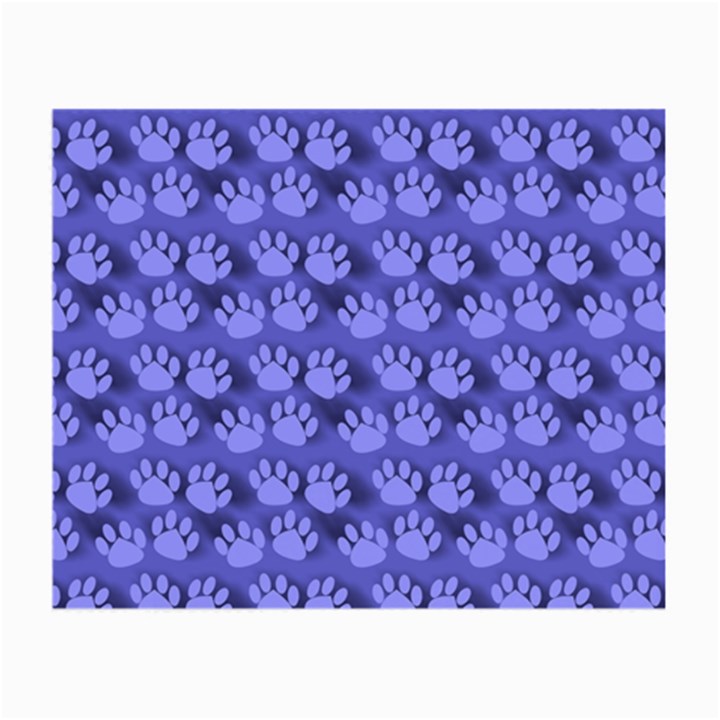 Pattern Texture Feet Dog Blue Small Glasses Cloth (2 Sides)