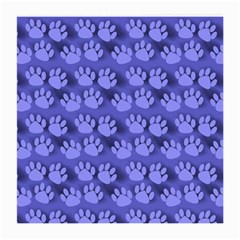 Pattern Texture Feet Dog Blue Medium Glasses Cloth by HermanTelo