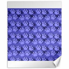 Pattern Texture Feet Dog Blue Canvas 11  X 14  by HermanTelo