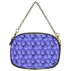 Pattern Texture Feet Dog Blue Chain Purse (one Side)