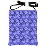 Pattern Texture Feet Dog Blue Shoulder Sling Bag Front