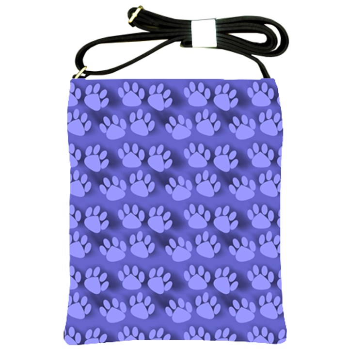 Pattern Texture Feet Dog Blue Shoulder Sling Bag