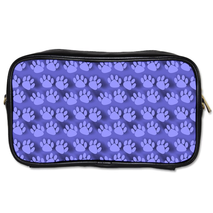 Pattern Texture Feet Dog Blue Toiletries Bag (Two Sides)