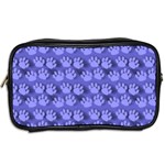 Pattern Texture Feet Dog Blue Toiletries Bag (Two Sides) Back