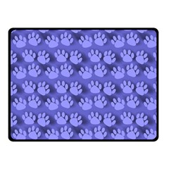 Pattern Texture Feet Dog Blue Fleece Blanket (small) by HermanTelo