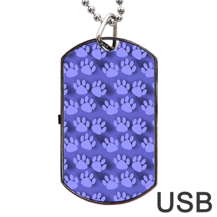 Pattern Texture Feet Dog Blue Dog Tag USB Flash (Two Sides)