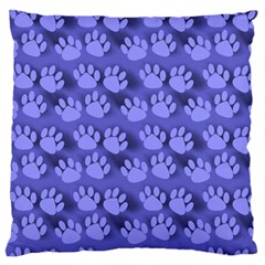 Pattern Texture Feet Dog Blue Large Cushion Case (one Side)