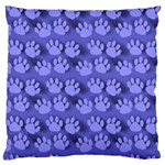 Pattern Texture Feet Dog Blue Large Cushion Case (One Side) Front