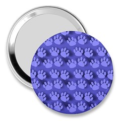 Pattern Texture Feet Dog Blue 3  Handbag Mirrors by HermanTelo