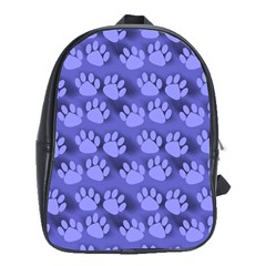 Pattern Texture Feet Dog Blue School Bag (xl) by HermanTelo