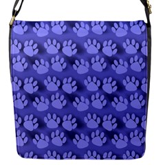 Pattern Texture Feet Dog Blue Flap Closure Messenger Bag (s) by HermanTelo