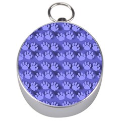 Pattern Texture Feet Dog Blue Silver Compasses