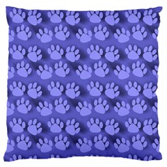 Pattern Texture Feet Dog Blue Standard Flano Cushion Case (two Sides)