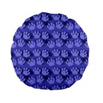 Pattern Texture Feet Dog Blue Standard 15  Premium Flano Round Cushions Front