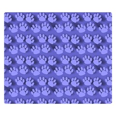 Pattern Texture Feet Dog Blue Double Sided Flano Blanket (small) 