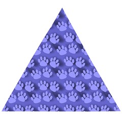 Pattern Texture Feet Dog Blue Wooden Puzzle Triangle by HermanTelo