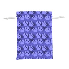 Pattern Texture Feet Dog Blue Lightweight Drawstring Pouch (l)