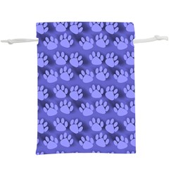 Pattern Texture Feet Dog Blue  Lightweight Drawstring Pouch (xl) by HermanTelo