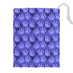 Pattern Texture Feet Dog Blue Drawstring Pouch (5xl) by HermanTelo