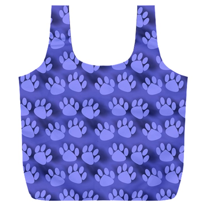 Pattern Texture Feet Dog Blue Full Print Recycle Bag (XXL)