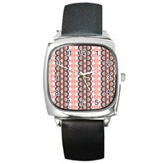 Wallpaper Cute Pattern Square Metal Watch