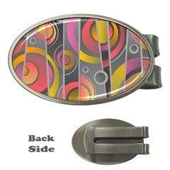 Abstract Colorful Background Grey Money Clips (oval)  by HermanTelo