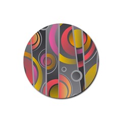 Abstract Colorful Background Grey Rubber Round Coaster (4 Pack)  by HermanTelo