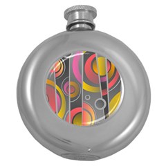 Abstract Colorful Background Grey Round Hip Flask (5 Oz) by HermanTelo