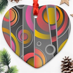 Abstract Colorful Background Grey Heart Ornament (two Sides)