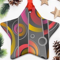 Abstract Colorful Background Grey Star Ornament (two Sides) by HermanTelo