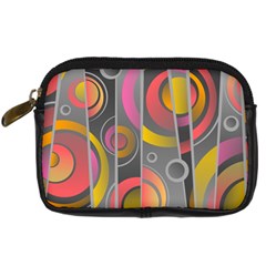 Abstract Colorful Background Grey Digital Camera Leather Case